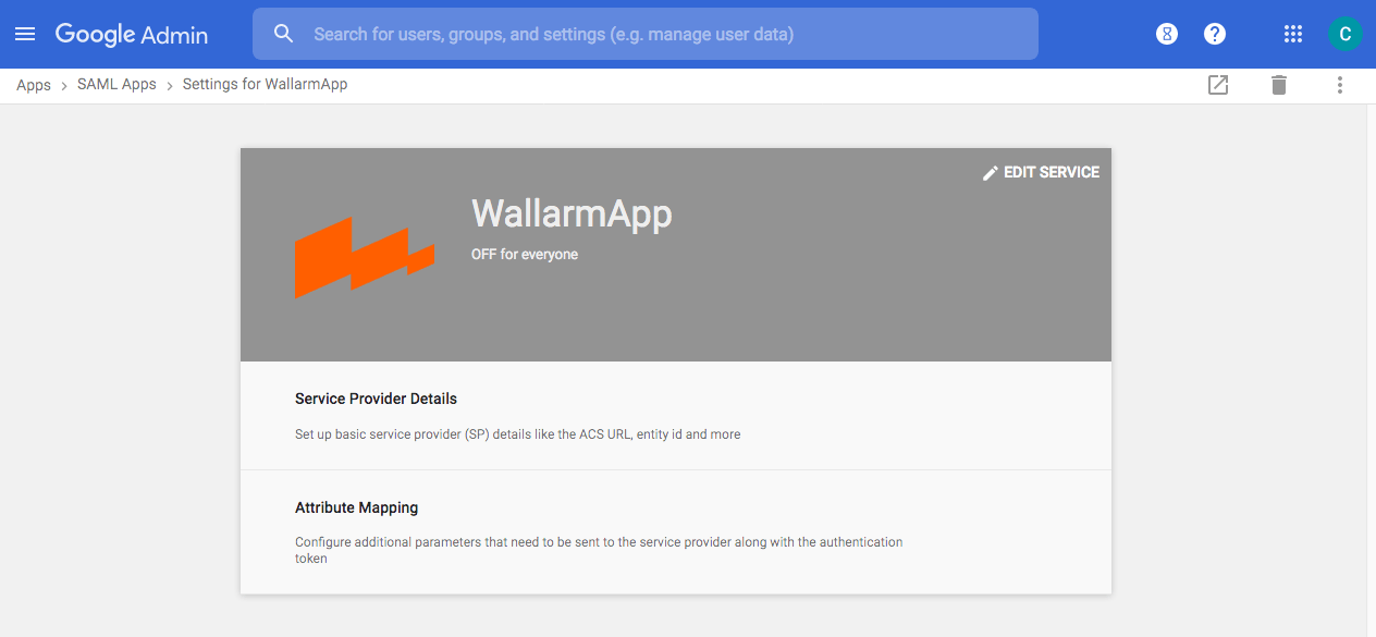 Application page in G Suite