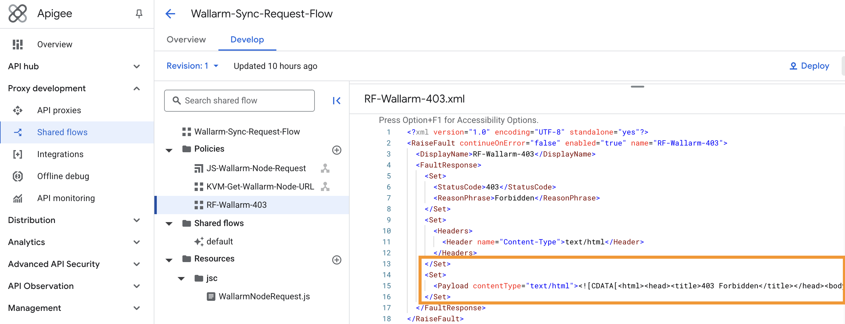 Customizing Wallarm block page for Apigee APIM connector