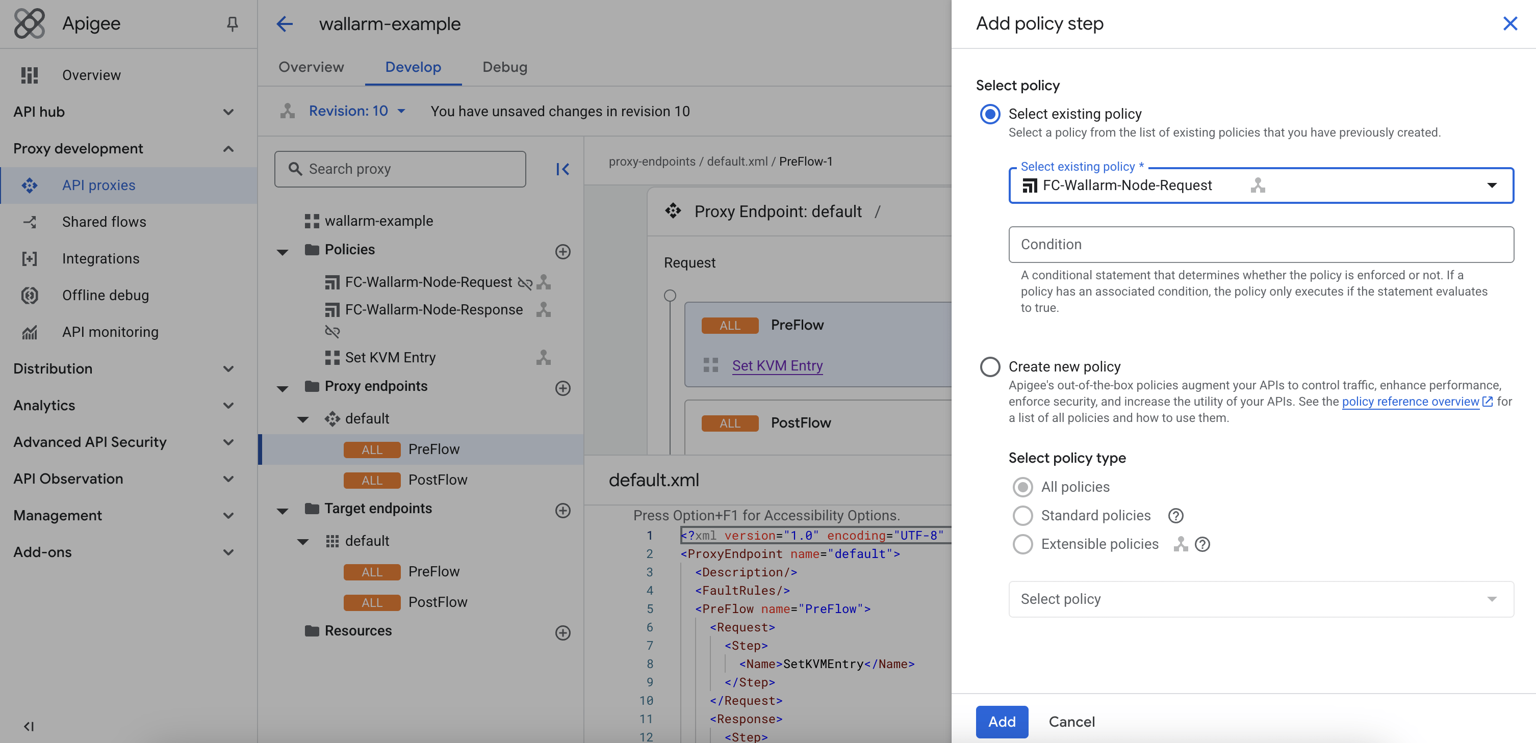 Flow callout for requests in Apigee, attach as preflow